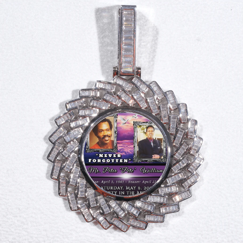 Large 3D Baguette Custom Picture Pendant