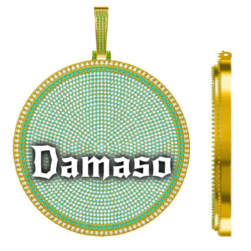 CUSTOM LETTER NECKLACE 3D BIG DISC
