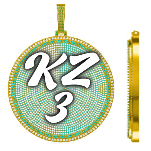 CUSTOM LETTER NECKLACE 3D BIG DISC