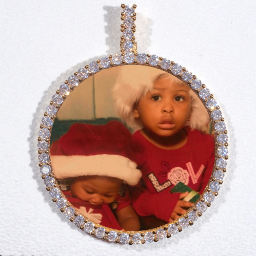 LARGE 3D CIRCLE CUSTOM PICTURE PENDANT