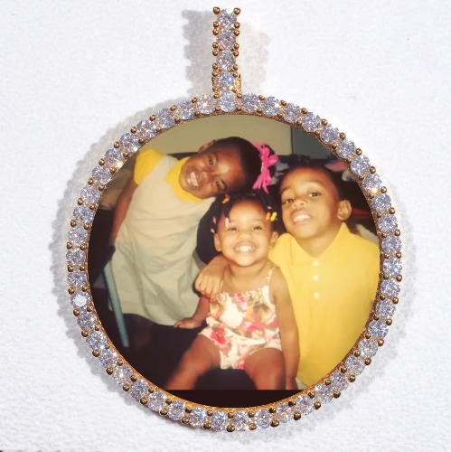 LARGE 3D CIRCLE CUSTOM PICTURE PENDANT