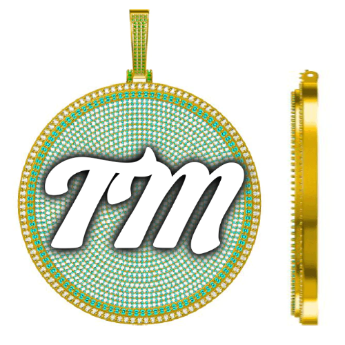 CUSTOM LETTER NECKLACE 3D BIG DISC