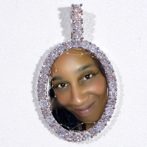 Large 3D Oval Custom Picture Pendant