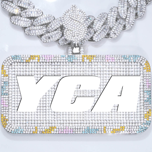 CUSTOM LETTER NECKLACE 3D COLORFUL SQUARE