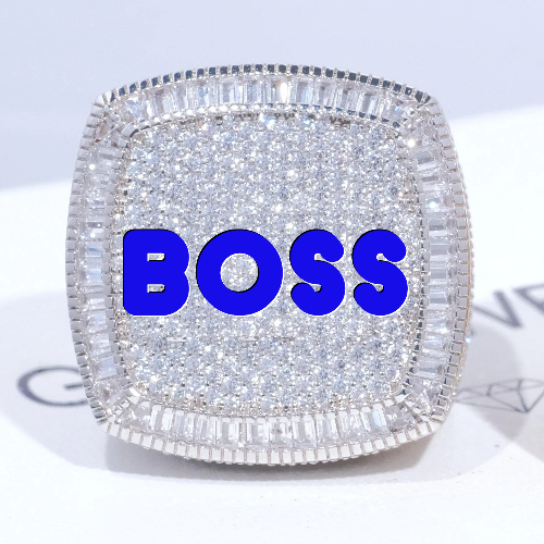 CUSTOM LETTER 3D ICED RING