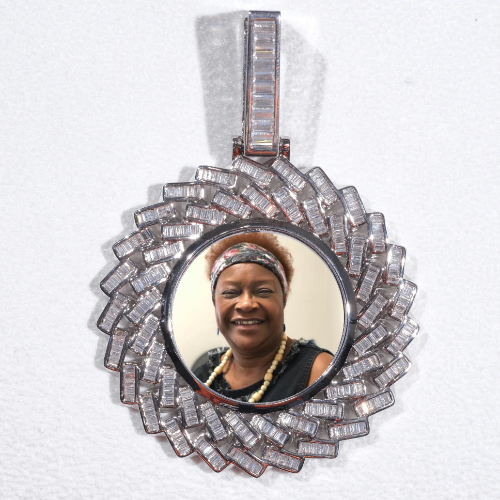 Large 3D Baguette Custom Picture Pendant