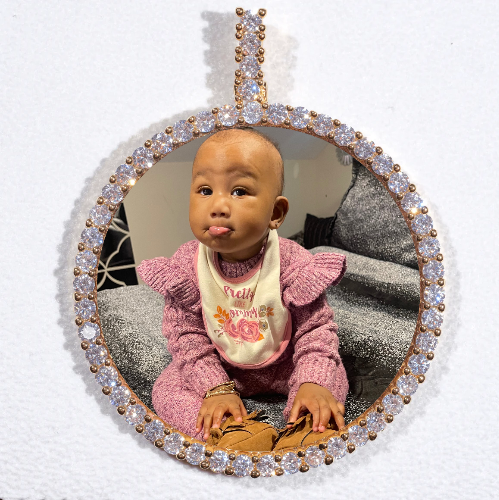 LARGE 3D CIRCLE CUSTOM PICTURE PENDANT