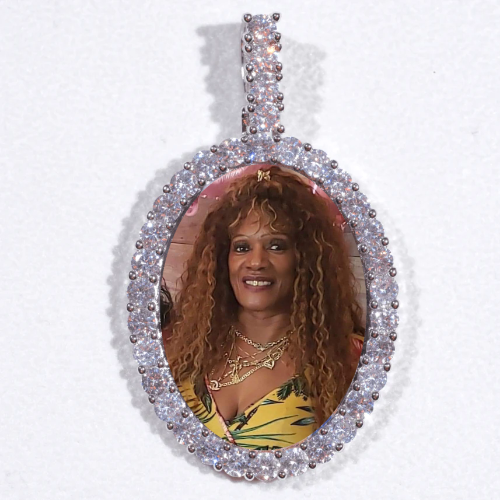 Large 3D Oval Custom Picture Pendant
