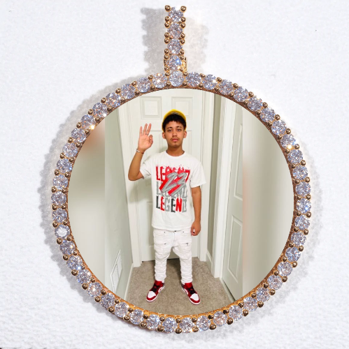LARGE 3D CIRCLE CUSTOM PICTURE PENDANT