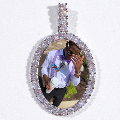 Large 3D Oval Custom Picture Pendant