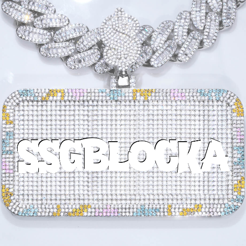 CUSTOM LETTER NECKLACE 3D COLORFUL SQUARE