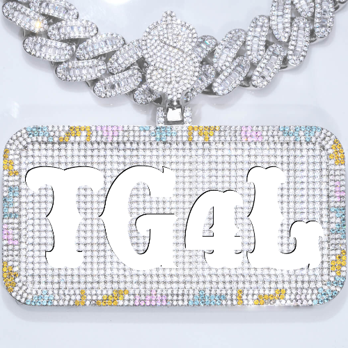 CUSTOM LETTER NECKLACE 3D COLORFUL SQUARE