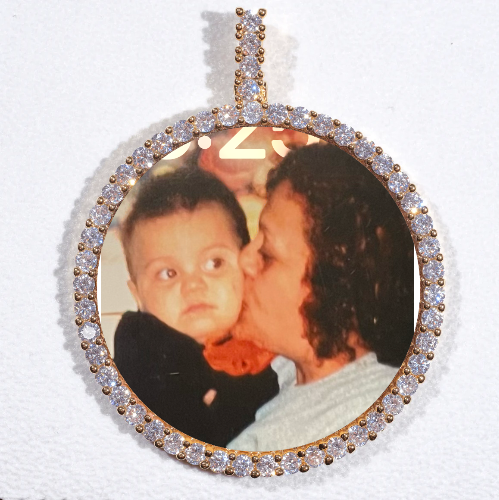 LARGE 3D CIRCLE CUSTOM PICTURE PENDANT