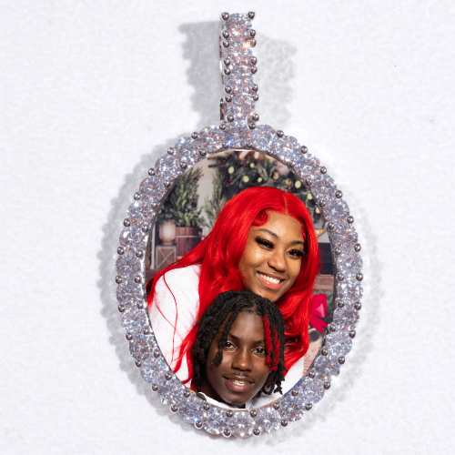 Large 3D Oval Custom Picture Pendant