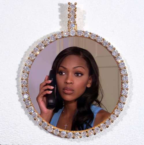LARGE 3D CIRCLE CUSTOM PICTURE PENDANT