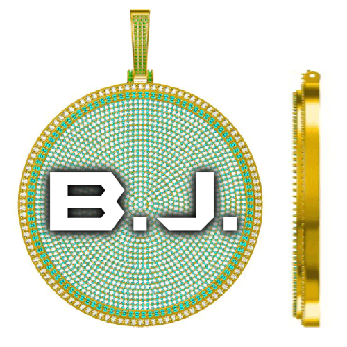 CUSTOM LETTER NECKLACE 3D BIG DISC