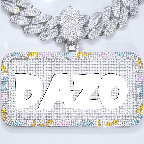 CUSTOM LETTER NECKLACE 3D COLORFUL SQUARE