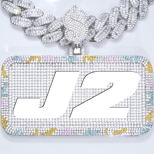 CUSTOM LETTER NECKLACE 3D COLORFUL SQUARE