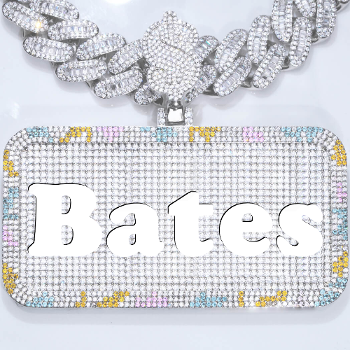 CUSTOM LETTER NECKLACE 3D COLORFUL SQUARE
