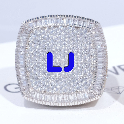 CUSTOM LETTER 3D ICED RING