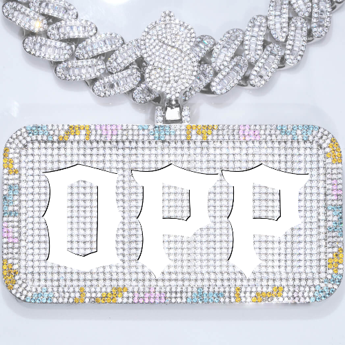 CUSTOM LETTER NECKLACE 3D COLORFUL SQUARE