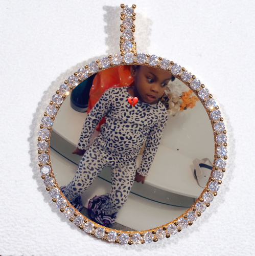 LARGE 3D CIRCLE CUSTOM PICTURE PENDANT