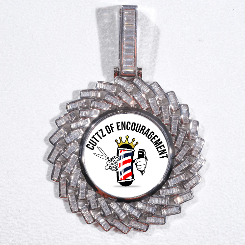 Large 3D Baguette Custom Picture Pendant