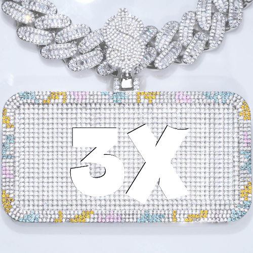 CUSTOM LETTER NECKLACE 3D COLORFUL SQUARE