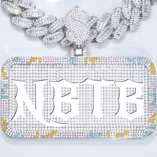 CUSTOM LETTER NECKLACE 3D COLORFUL SQUARE