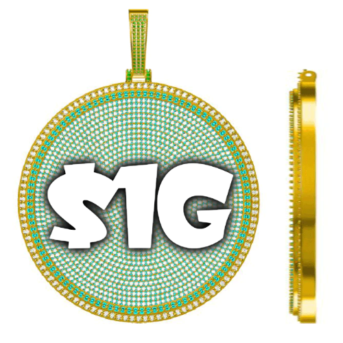 CUSTOM LETTER NECKLACE 3D BIG DISC