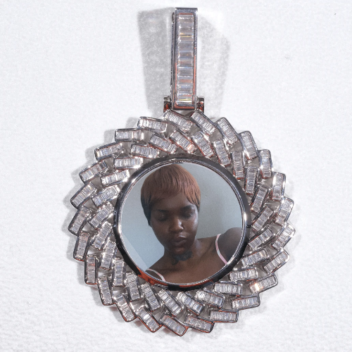 Large 3D Baguette Custom Picture Pendant