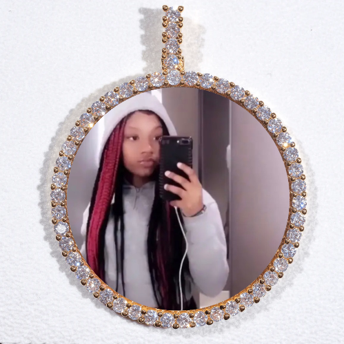 LARGE 3D CIRCLE CUSTOM PICTURE PENDANT