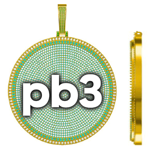 CUSTOM LETTER NECKLACE 3D BIG DISC