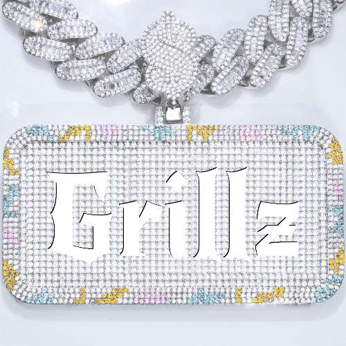 CUSTOM LETTER NECKLACE 3D COLORFUL SQUARE