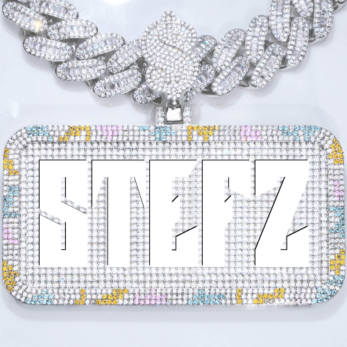 CUSTOM LETTER NECKLACE 3D COLORFUL SQUARE