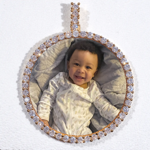 LARGE 3D CIRCLE CUSTOM PICTURE PENDANT