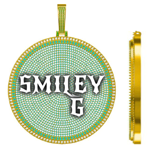 CUSTOM LETTER NECKLACE 3D BIG DISC
