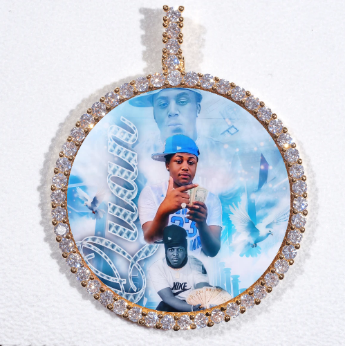 LARGE 3D CIRCLE CUSTOM PICTURE PENDANT