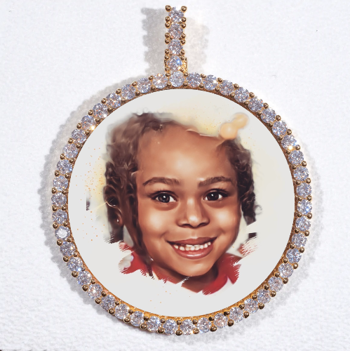 LARGE 3D CIRCLE CUSTOM PICTURE PENDANT