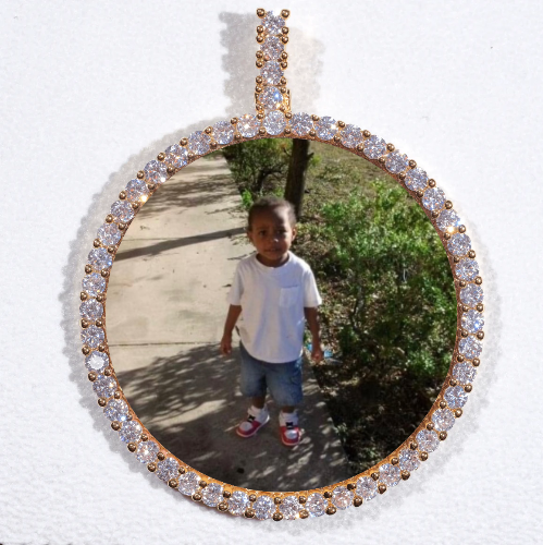LARGE 3D CIRCLE CUSTOM PICTURE PENDANT
