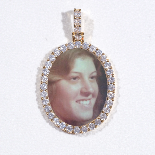 3D Oval Custom Picture Pendant