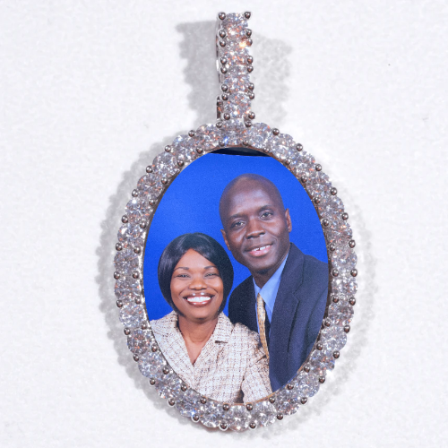 Large 3D Oval Custom Picture Pendant