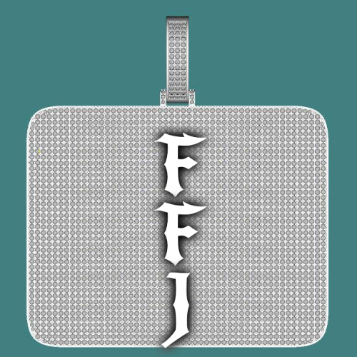CUSTOM LETTER NECKLACE 3D BIG SQUARE