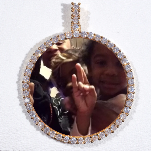 LARGE 3D CIRCLE CUSTOM PICTURE PENDANT