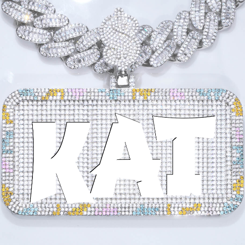 CUSTOM LETTER NECKLACE 3D COLORFUL SQUARE