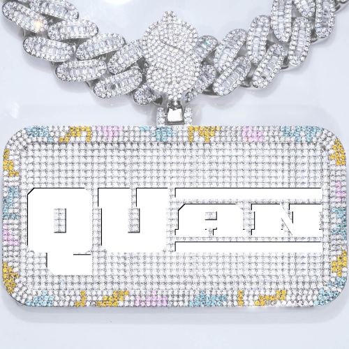 CUSTOM LETTER NECKLACE 3D COLORFUL SQUARE