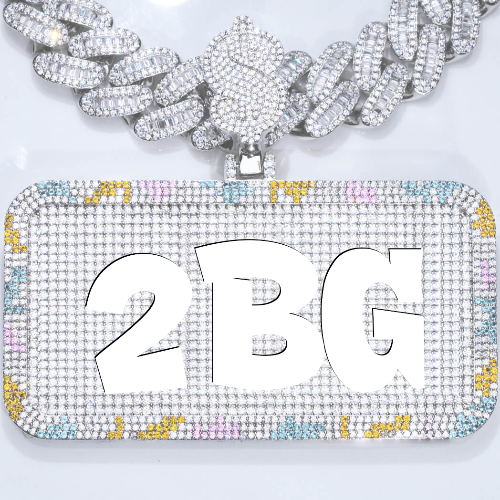 CUSTOM LETTER NECKLACE 3D COLORFUL SQUARE