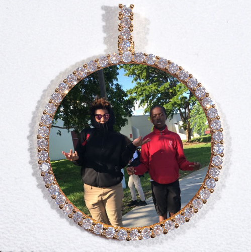 LARGE 3D CIRCLE CUSTOM PICTURE PENDANT