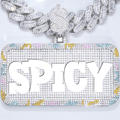 CUSTOM LETTER NECKLACE 3D COLORFUL SQUARE