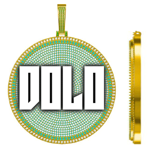 CUSTOM LETTER NECKLACE 3D BIG DISC